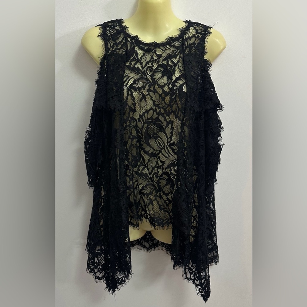 Artelier Nicole Miller Elegant Black Lace Blouse